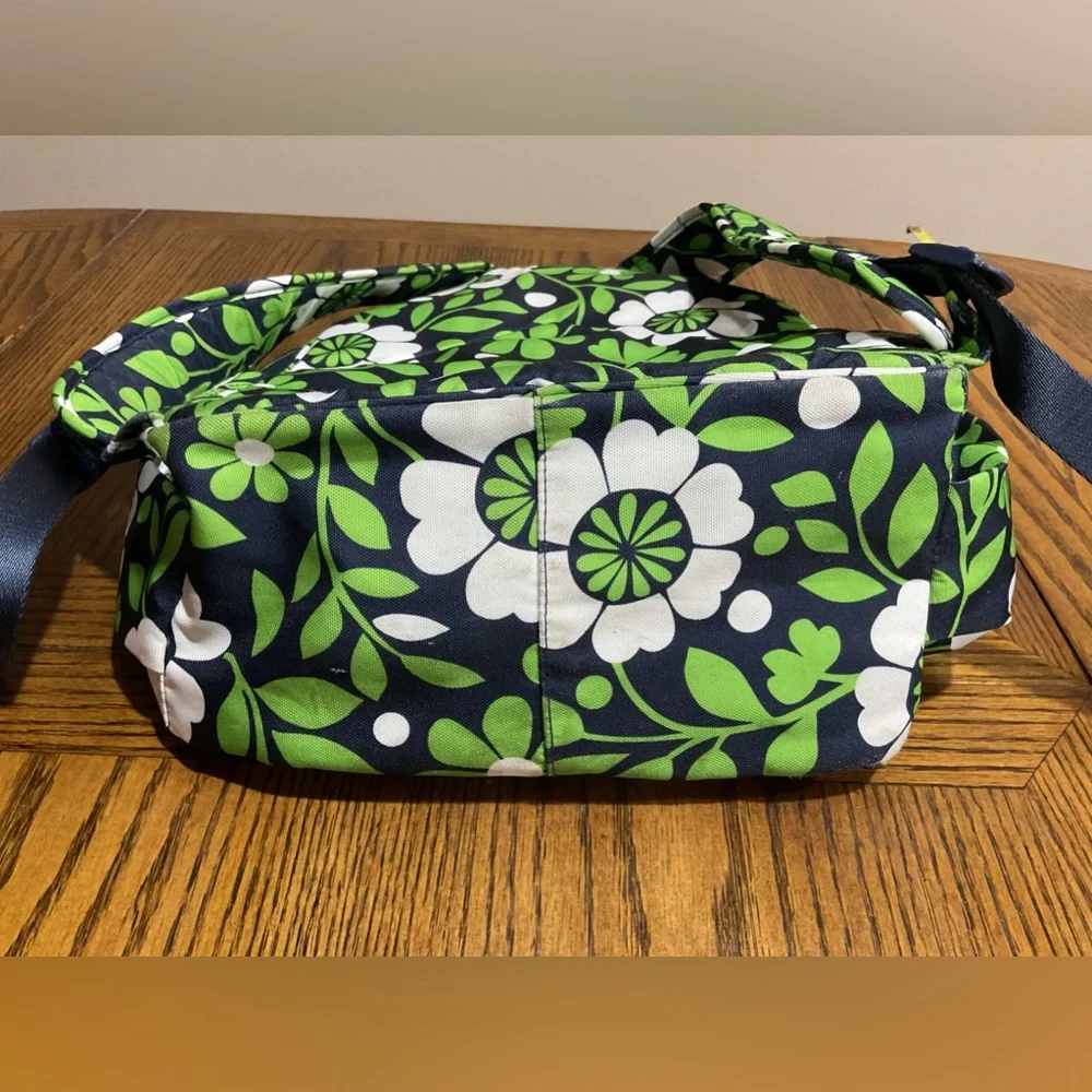 Vera Bradley floral canvas backpack with matching quilted shoulder purse-pockets